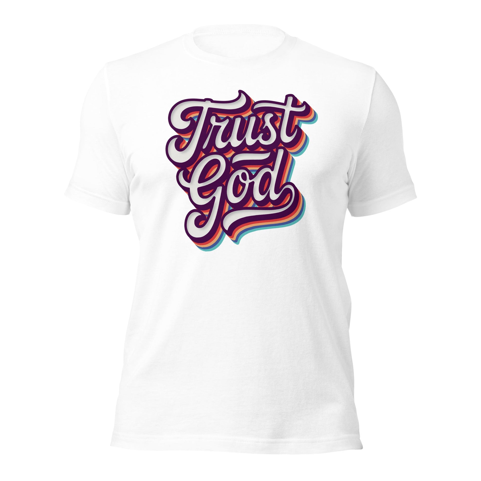 Trust God Retro Typography T-Shirt - Inken Image