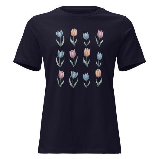 Tulip Grid Graphic T-Shirt - Inken Image