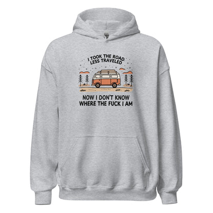 Van Life Hoodie Road Less Traveled Hoodie Camping Adventure Sweatshirt - Inken Image
