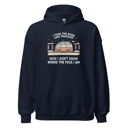 Van Life Hoodie Road Less Traveled Hoodie Camping Adventure Sweatshirt - Inken Image