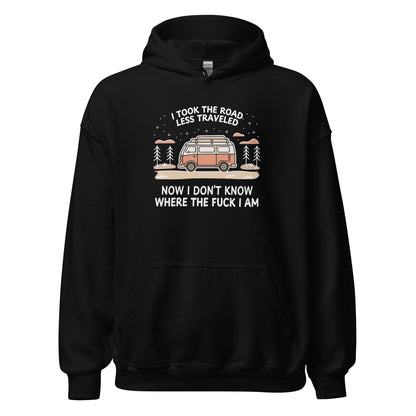 Van Life Hoodie Road Less Traveled Hoodie Camping Adventure Sweatshirt - Inken Image