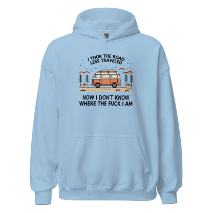 Van Life Hoodie Road Less Traveled Hoodie Camping Adventure Sweatshirt - Inken Image