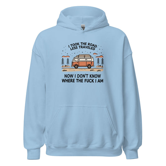 Van Life Hoodie Road Less Traveled Hoodie Camping Adventure Sweatshirt - Inken Image