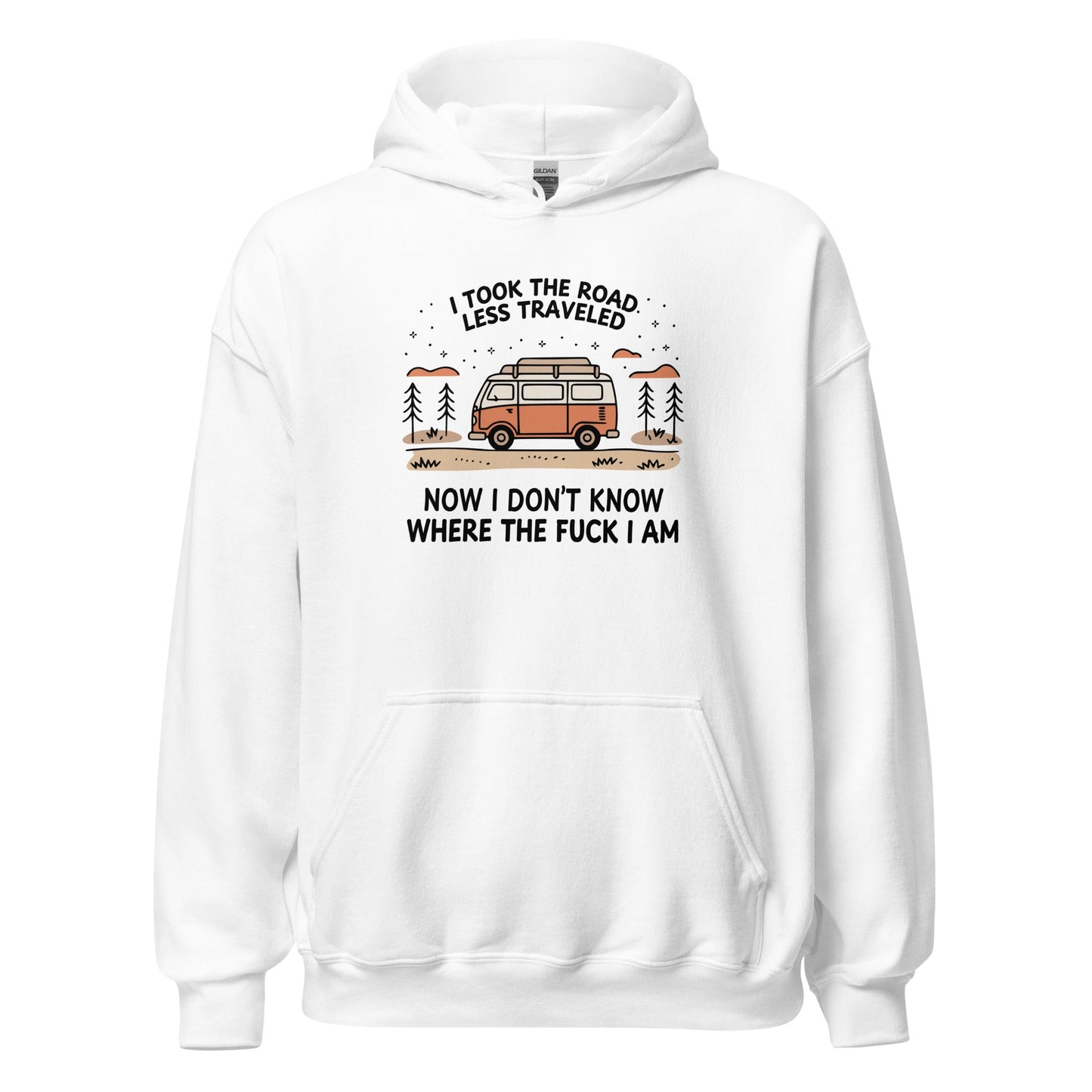 Van Life Hoodie Road Less Traveled Hoodie Camping Adventure Sweatshirt - Inken Image