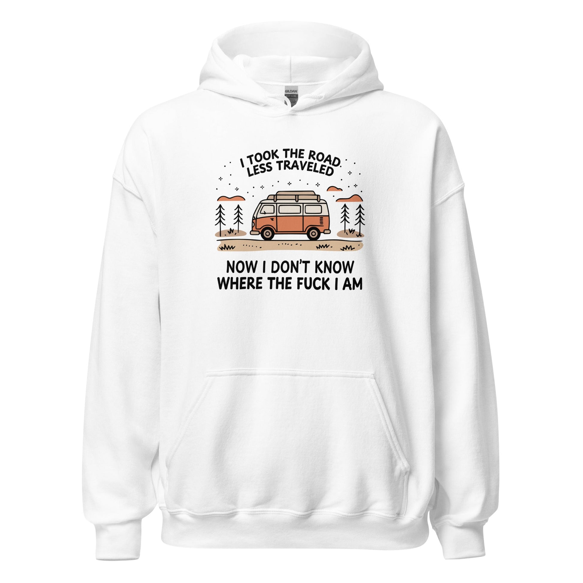 Van Life Hoodie Road Less Traveled Hoodie Camping Adventure Sweatshirt - Inken Image