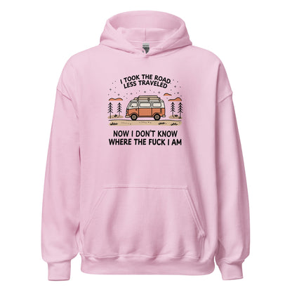 Van Life Hoodie Road Less Traveled Hoodie Camping Adventure Sweatshirt - Inken Image