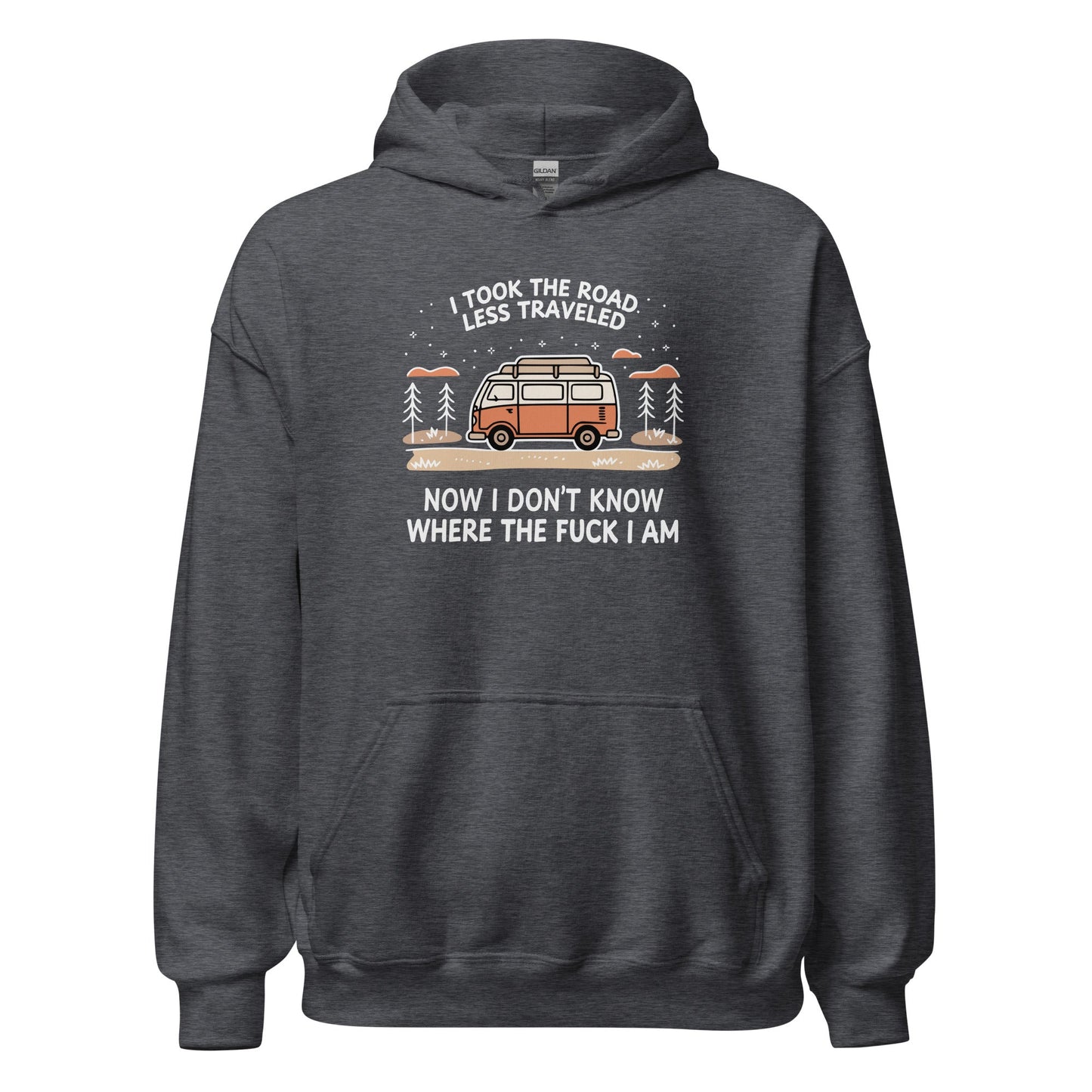 Van Life Hoodie Road Less Traveled Hoodie Camping Adventure Sweatshirt - Inken Image