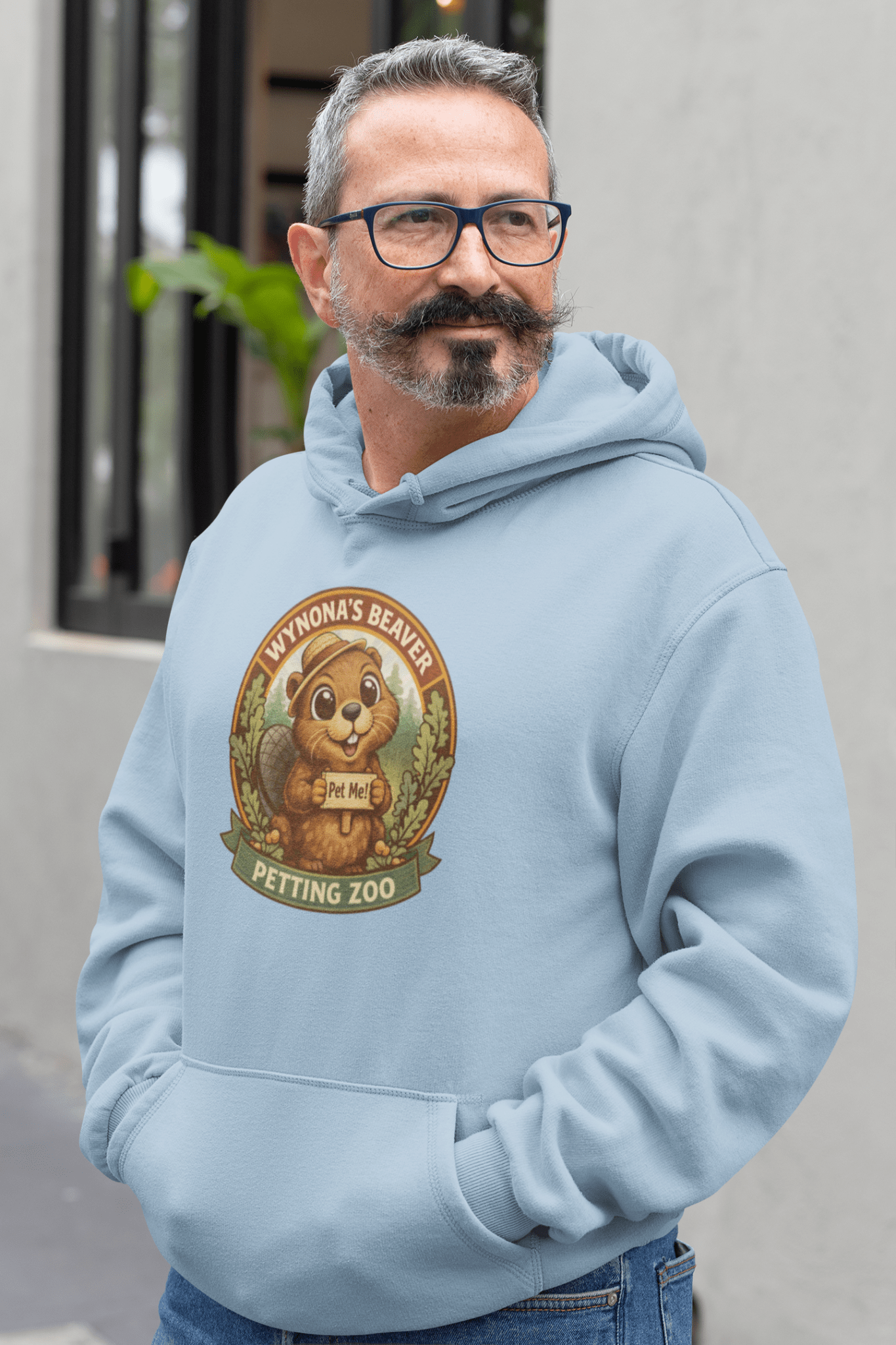 Wynona's Beaver Petting Zoo Sweatshirt Funny Vintage Beaver Hoodie - Inken Image