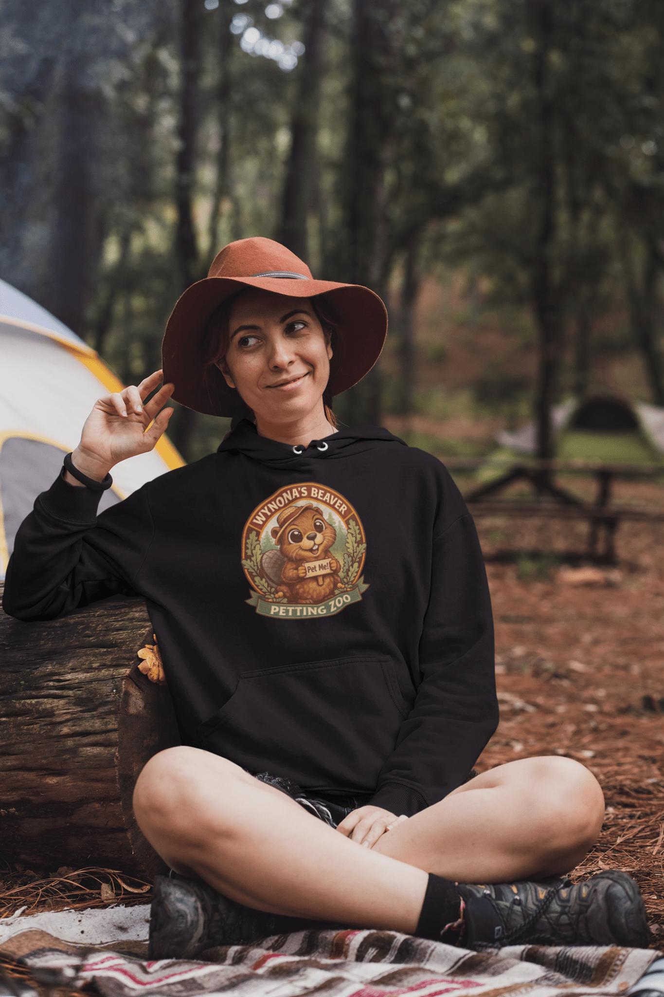 Wynona's Beaver Petting Zoo Sweatshirt Funny Vintage Beaver Hoodie - Inken Image