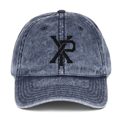XP Chi Rho Modern Christian 3D Puff Embroidery Vintage Cotton Twill Cap - Inken Image
