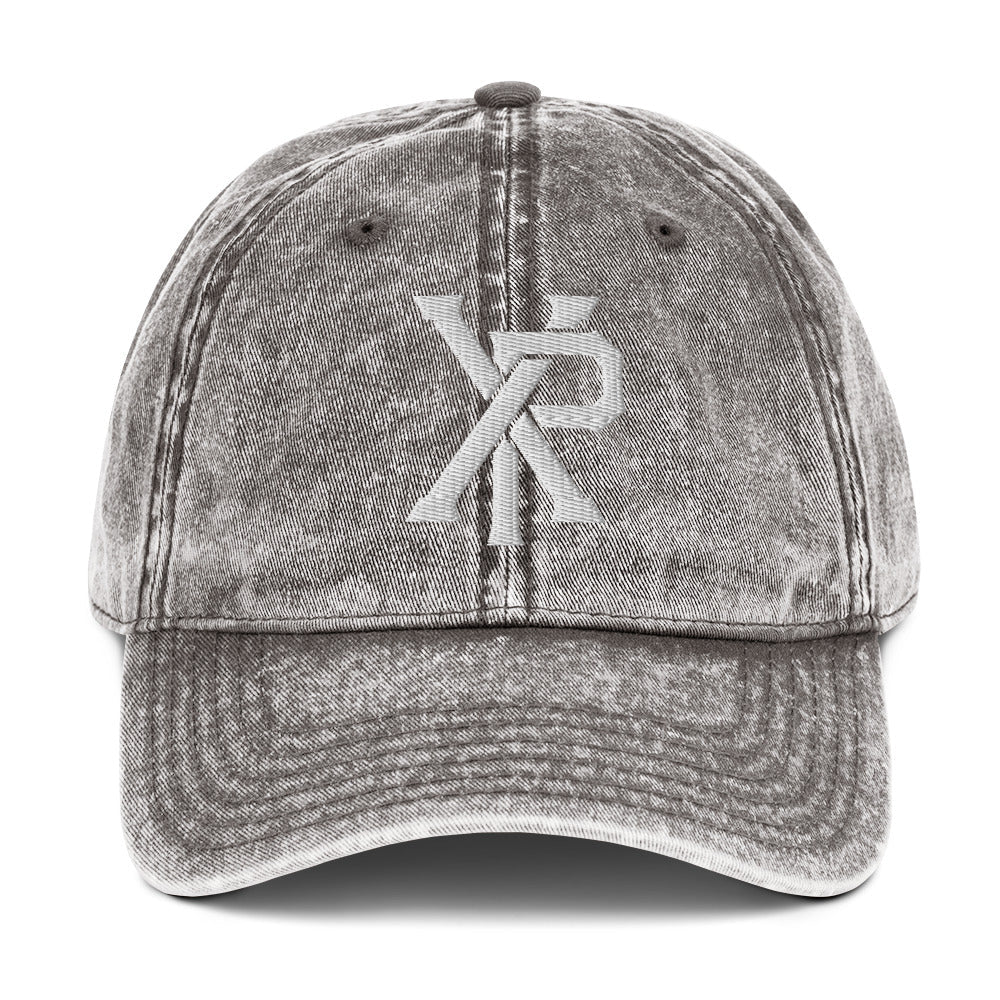 XP Chi Rho Modern Christian 3D Puff Embroidery Vintage Cotton Twill Cap - Inken Image