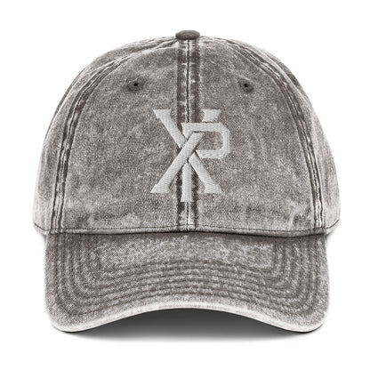 XP Chi Rho Modern Christian 3D Puff Embroidery Vintage Cotton Twill Cap - Inken Image