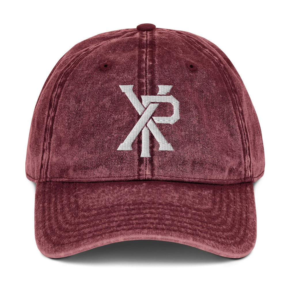 XP Chi Rho Modern Christian 3D Puff Embroidery Vintage Cotton Twill Cap - Inken Image