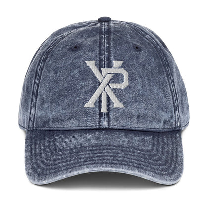 XP Chi Rho Modern Christian 3D Puff Embroidery Vintage Cotton Twill Cap - Inken Image