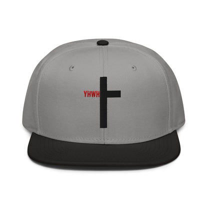 YHWH Cross Flat Stitch Snapback - Inken Image