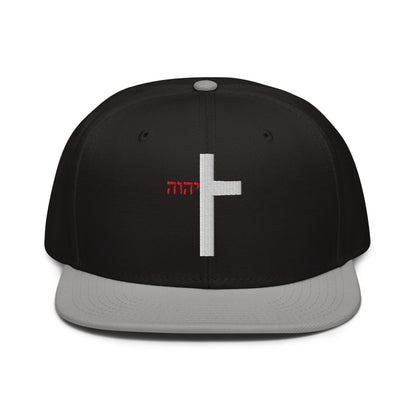 YHWH Cross Flat Stitch Snapback - Inken Image