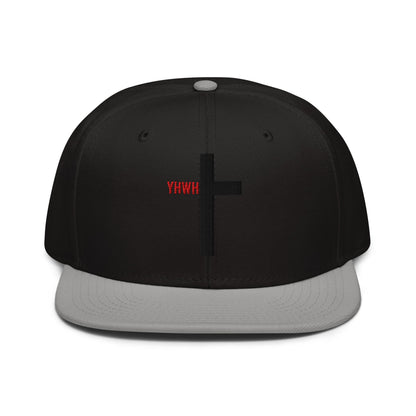 YHWH Cross Flat Stitch Snapback - Inken Image