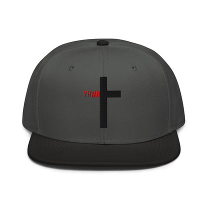 YHWH Cross Flat Stitch Snapback - Inken Image