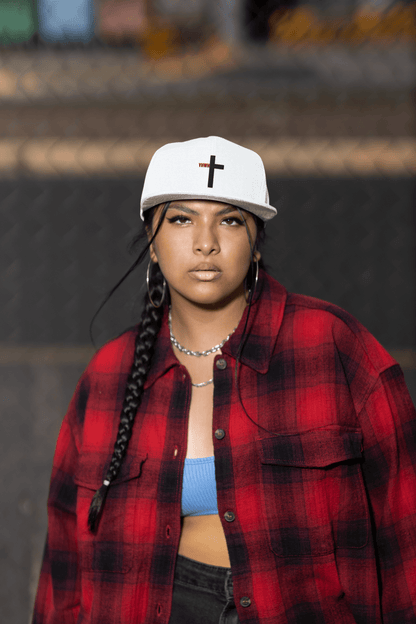 YHWH Cross Flat Stitch Snapback - Inken Image