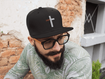 YHWH Cross Flat Stitch Snapback - Inken Image