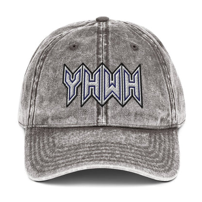 YHWH Sacred Name Embroidered Snapback Vintage Cotton Twill Cap - Inken Image