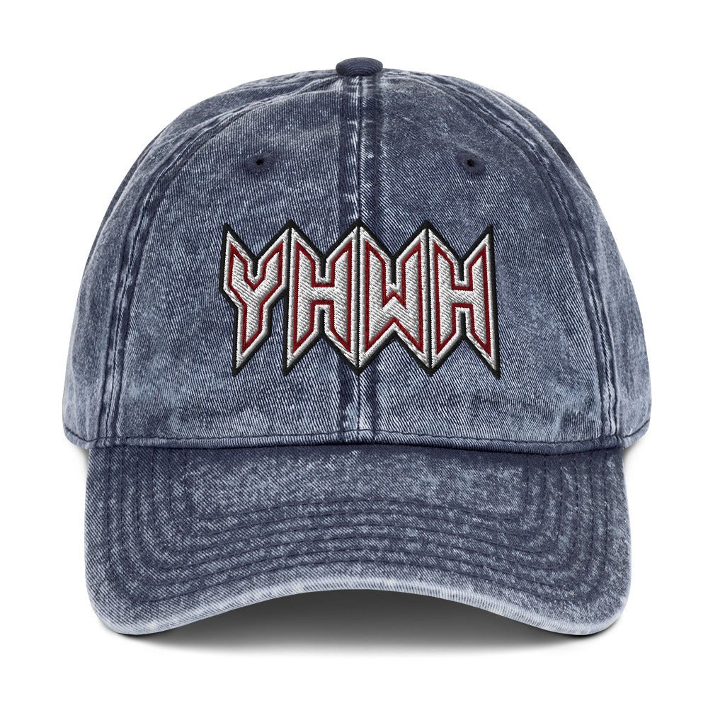 YHWH Sacred Name Embroidered Snapback Vintage Cotton Twill Cap - Inken Image