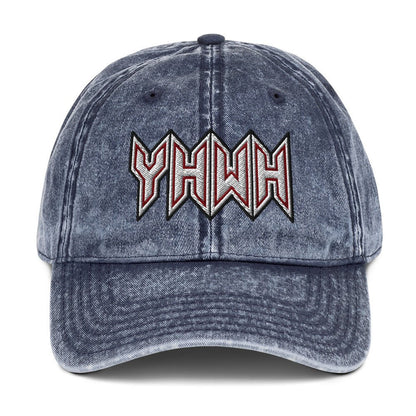 YHWH Sacred Name Embroidered Snapback Vintage Cotton Twill Cap - Inken Image