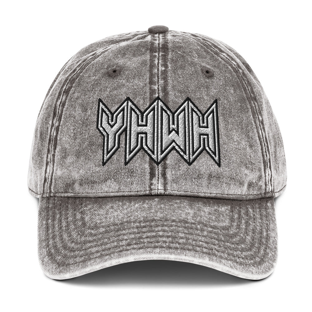 YHWH Sacred Name Embroidered Snapback Vintage Cotton Twill Cap - Inken Image