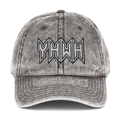 YHWH Sacred Name Embroidered Snapback Vintage Cotton Twill Cap - Inken Image
