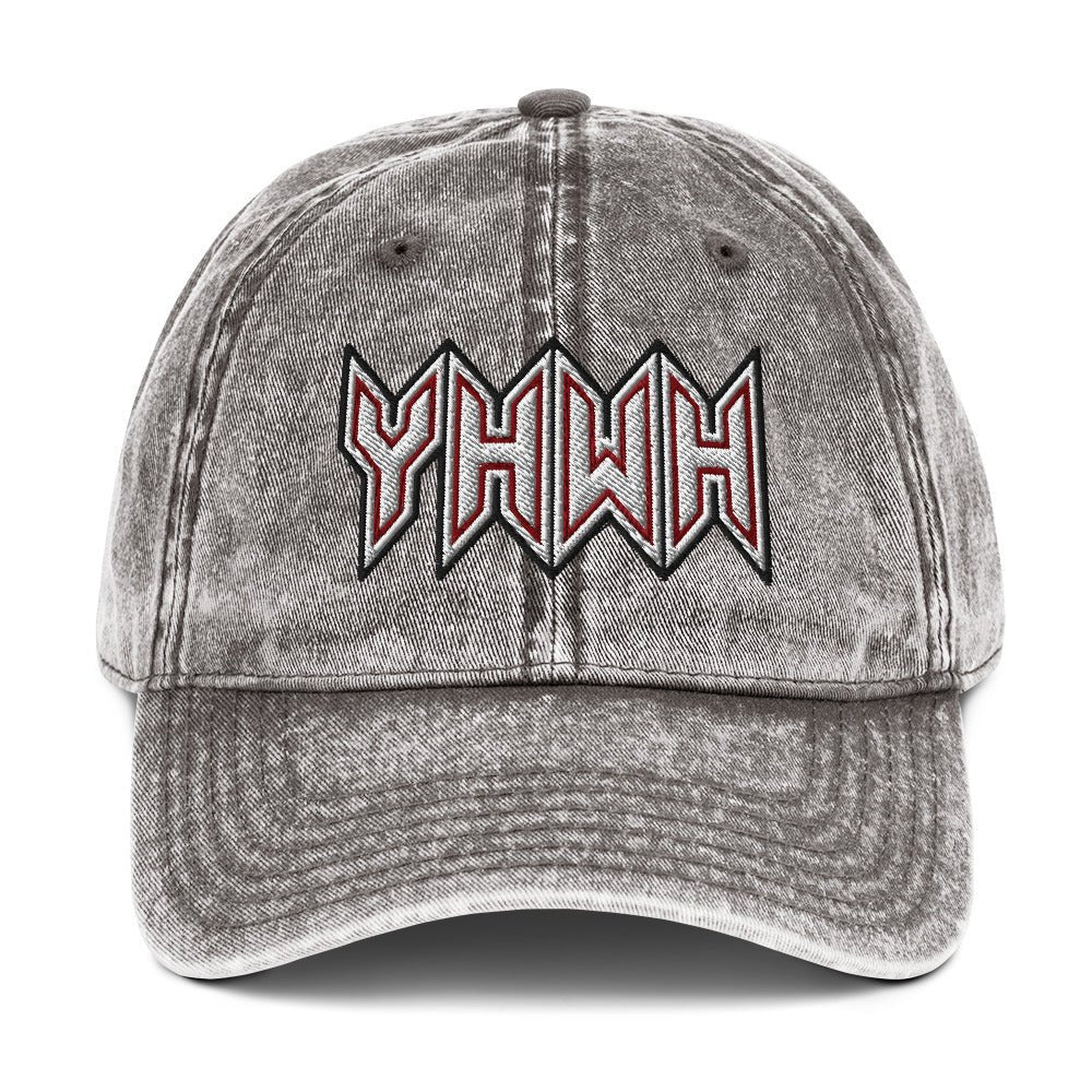 YHWH Sacred Name Embroidered Snapback Vintage Cotton Twill Cap - Inken Image