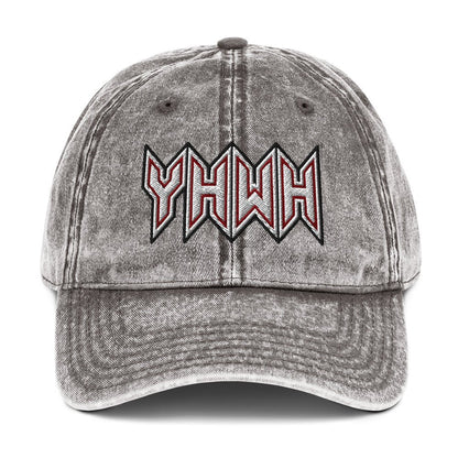 YHWH Sacred Name Embroidered Snapback Vintage Cotton Twill Cap - Inken Image
