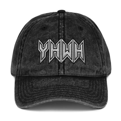 YHWH Sacred Name Embroidered Snapback Vintage Cotton Twill Cap - Inken Image