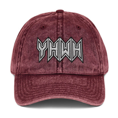 YHWH Sacred Name Embroidered Snapback Vintage Cotton Twill Cap - Inken Image