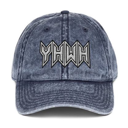 YHWH Sacred Name Embroidered Snapback Vintage Cotton Twill Cap - Inken Image