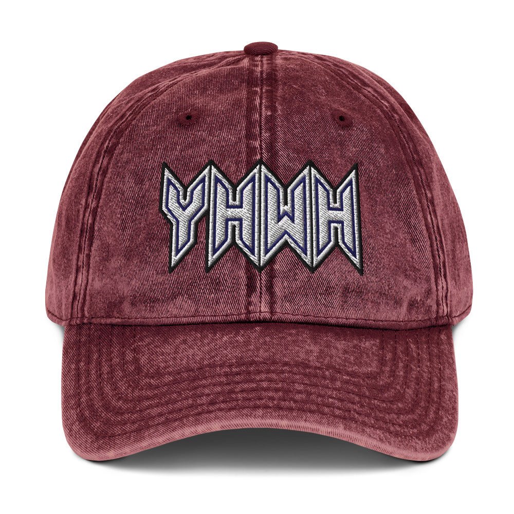 YHWH Sacred Name Embroidered Snapback Vintage Cotton Twill Cap - Inken Image
