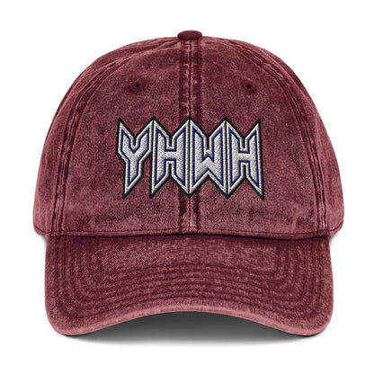 YHWH Sacred Name Embroidered Snapback Vintage Cotton Twill Cap - Inken Image