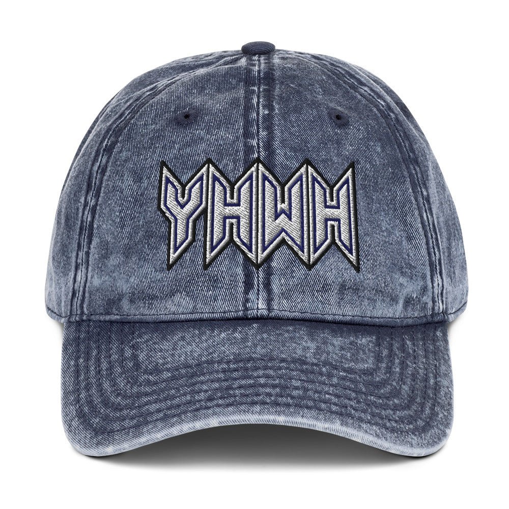 YHWH Sacred Name Embroidered Snapback Vintage Cotton Twill Cap - Inken Image