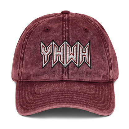 YHWH Sacred Name Embroidered Snapback Vintage Cotton Twill Cap - Inken Image