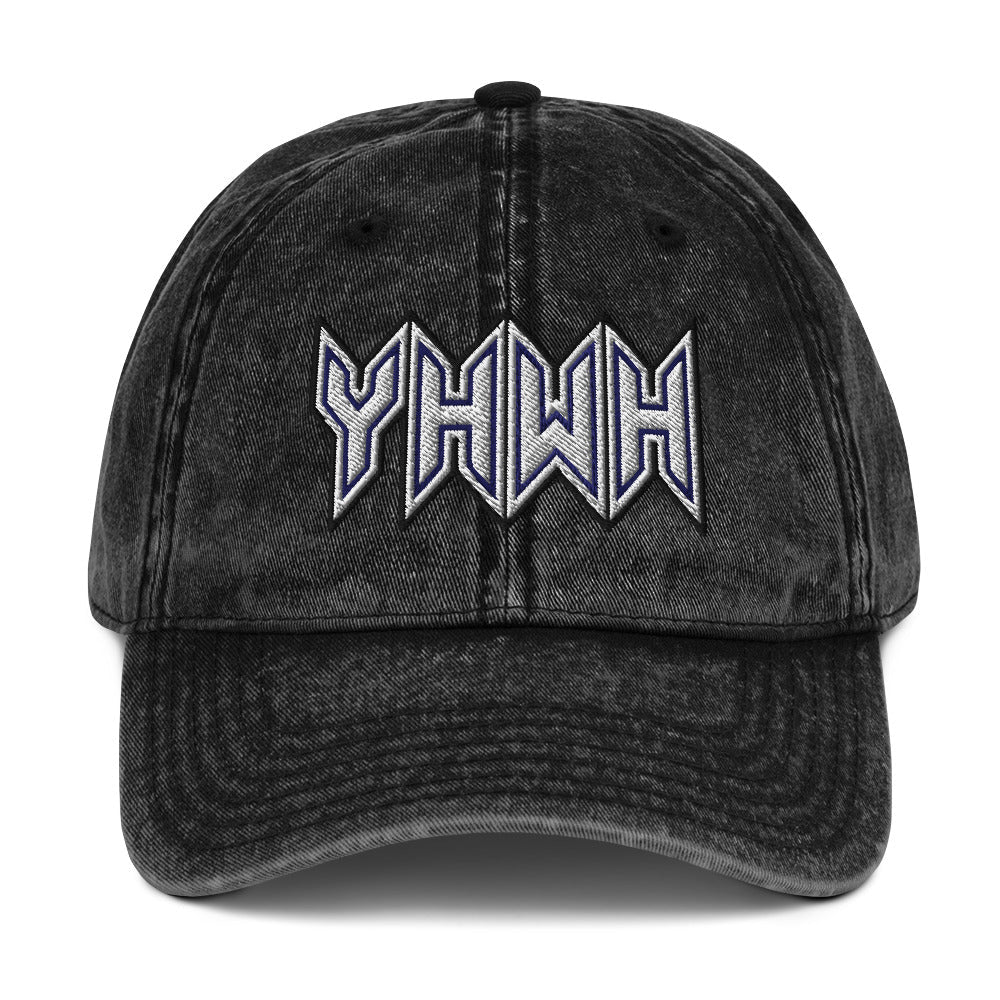 YHWH Sacred Name Embroidered Snapback Vintage Cotton Twill Cap - Inken Image