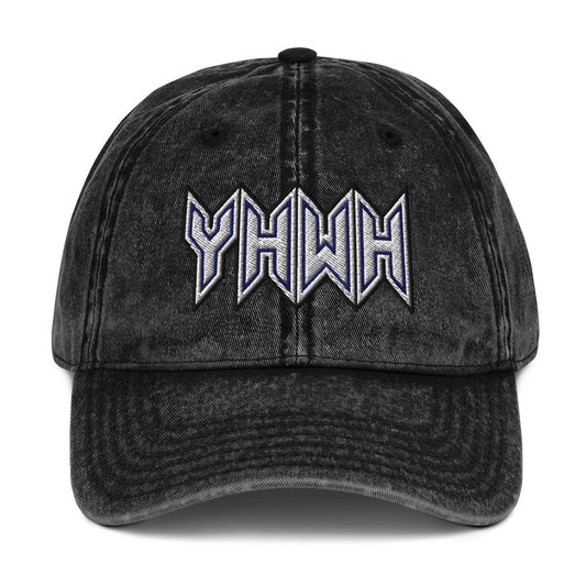 YHWH Sacred Name Embroidered Snapback Vintage Cotton Twill Cap - Inken Image