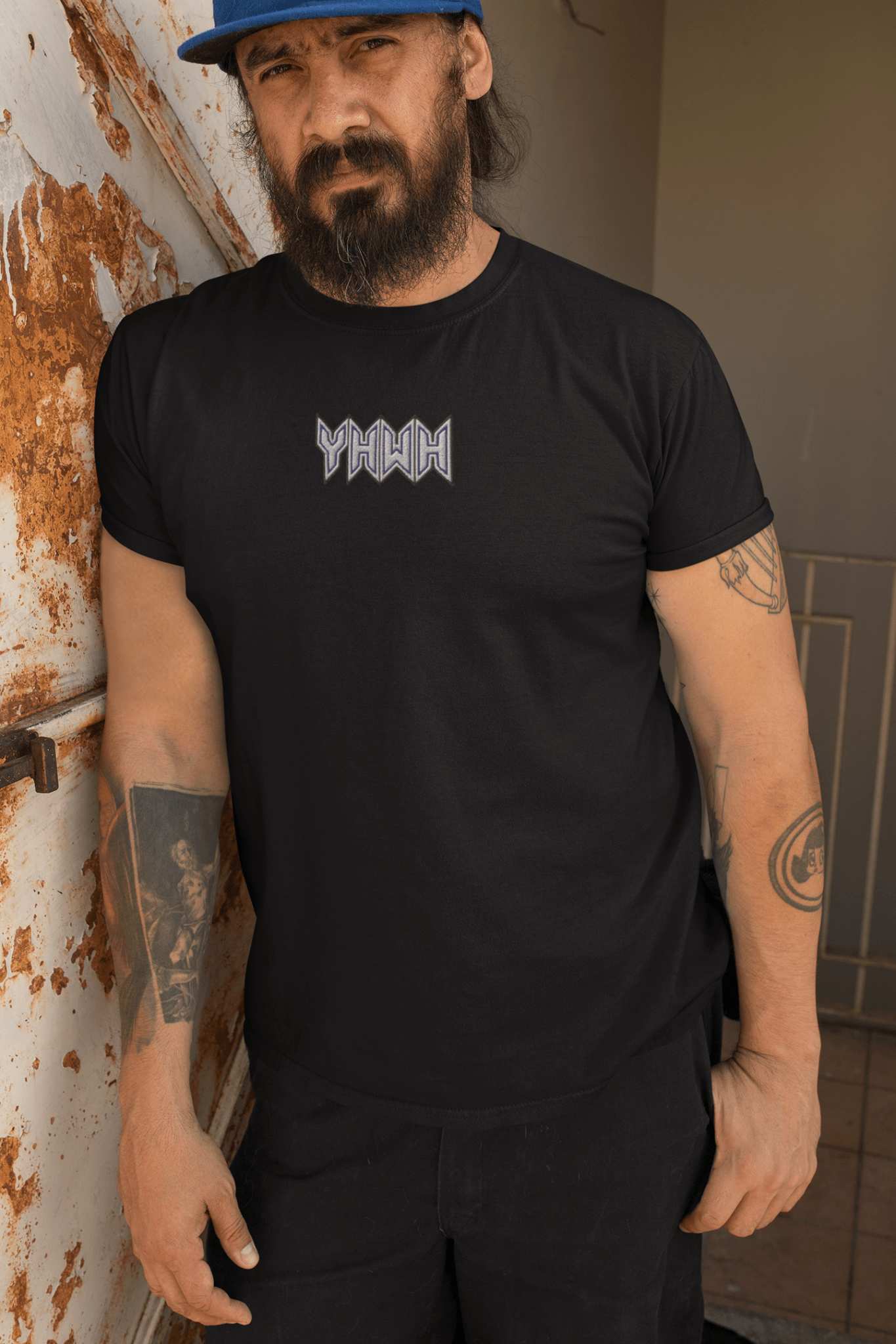 YHWH Sacred Name Embroidered T-Shirt - Inken Image